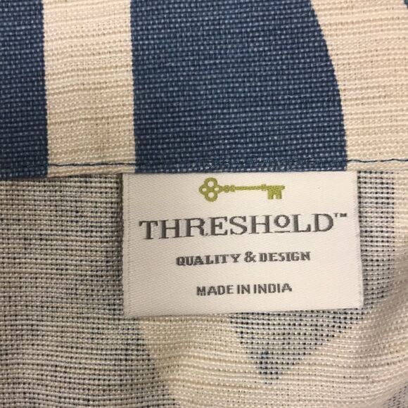 Threshold blue and white lattice curtain panels - Picture 5 of 5